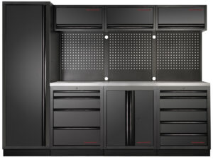 Mobiliário de 4 Elementos C/ Tampo de Inox - Versão Preta