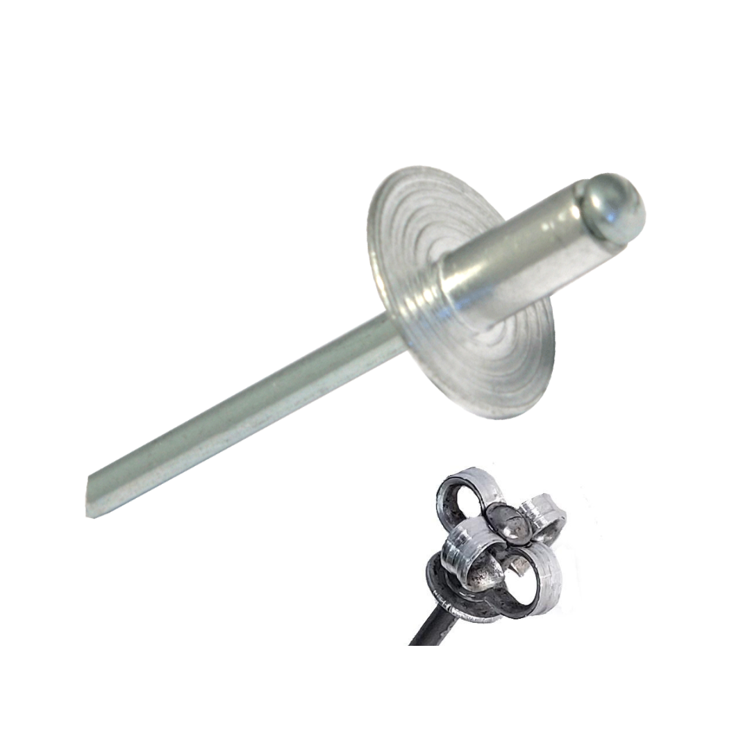 156416 REBITE ALUMINIO FLOR ABA LARGA 4.0MMX16MM (250 UNI)