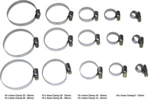 SORTIDO DE ABRAÇADEIRAS AÇO INOXIDÁVEL 70PCS 8-60MM