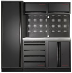 Mobiliario de 3 Elementos 3964A C/ Tampo de Inox – Preto (1960MM)