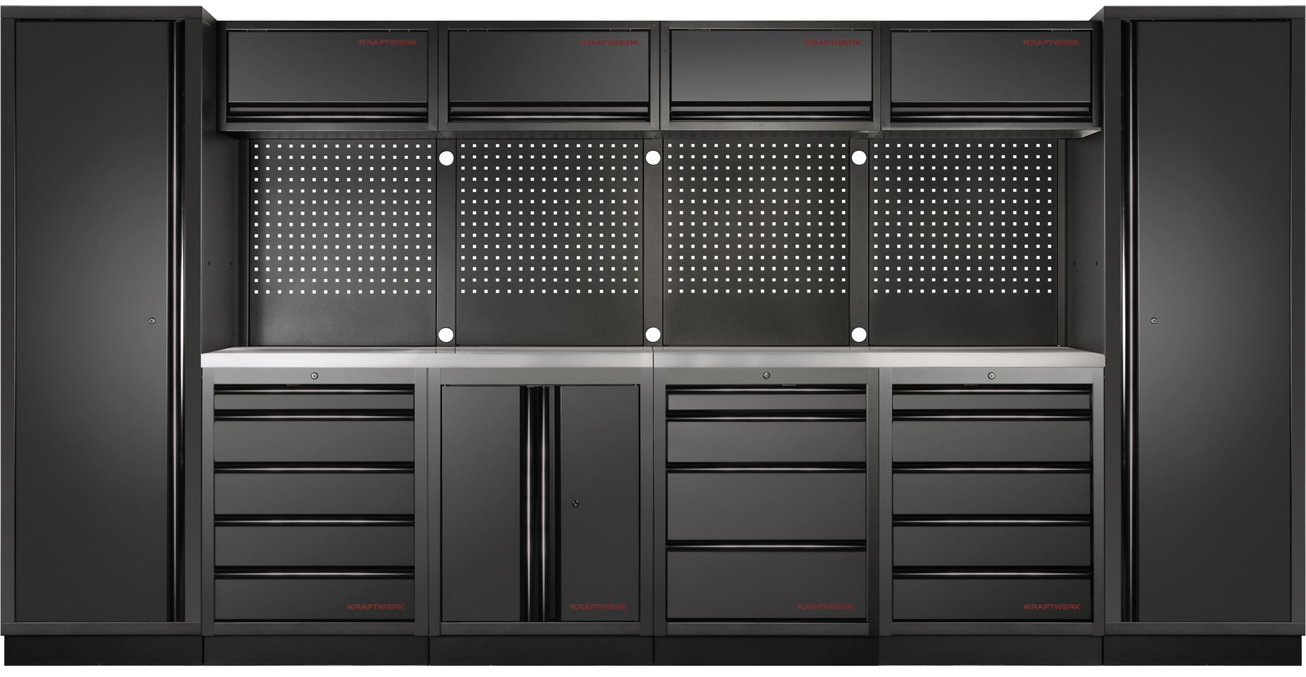 KW3964C-BLK-IX Mobiliário de 6 Elementos 3964C C/ Tampo de Inox – Preto (3920MM)