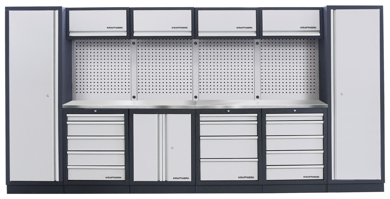 KW3964CIX Mobiliario de 6 Elementos 3964C C/ Tampo de Inox – Cinza (3920MM)
