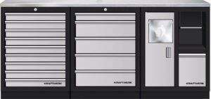 Bancada de 3 Elementos 3964K C/ Tampo de Inox – Cinza (2040MM)
