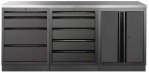 Bancada de 3 Elementos 3964K C/ Tampo de Inox – Preto (2040MM)