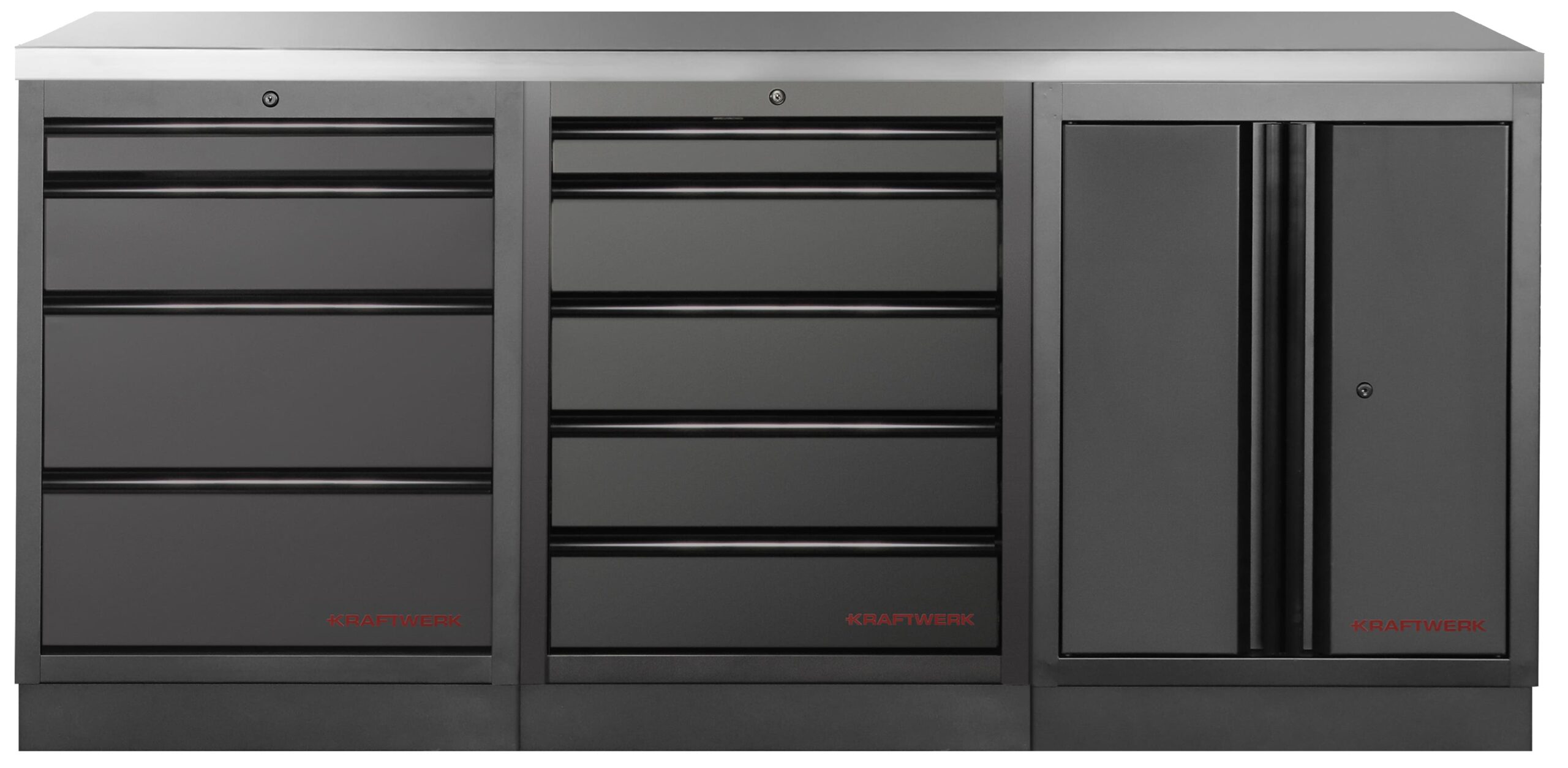 KW3964K-BLK-001-IX Bancada de 3 Elementos 3964K C/ Tampo de Inox – Preto (2040MM)