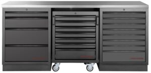 Bancada de 3 Elementos 3964K C/ Tampo de Inox – Preto (2040MM)