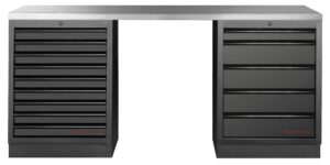 Bancada de 2 Elementos 3964K C/ Tampo de Inox – Preto (2040MM)