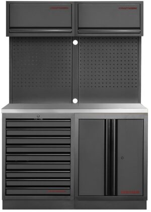 Mobiliário de 2 Elementos 3964K C/ Tampo de Inox – Preto (1360MM)