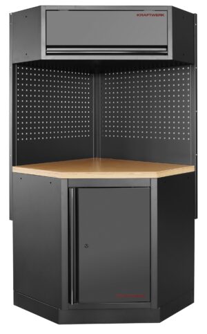 Mobiliário de Canto 1 Elementos 3964K C/ Tampo de Madeira – Preto (2x 894MM)