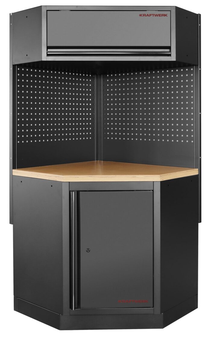 Mobiliário de Canto 1 Elementos 3964K C/ Tampo de Madeira – Preto (2x 894MM)