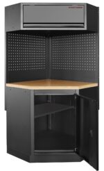 Bancada de Canto 1 Elementos 3964K C/ Tampo de Madeira – Preto (2x 894MM)