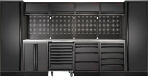 Mobiliário de 6 Elementos 3964K C/ Tampo de Inox – Preto (3920MM)