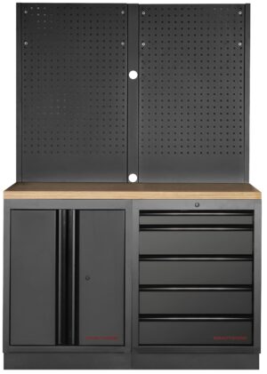 Mobiliário 2 Elementos 3964K C/ Tampo de Madeira – Preto (1360MM)