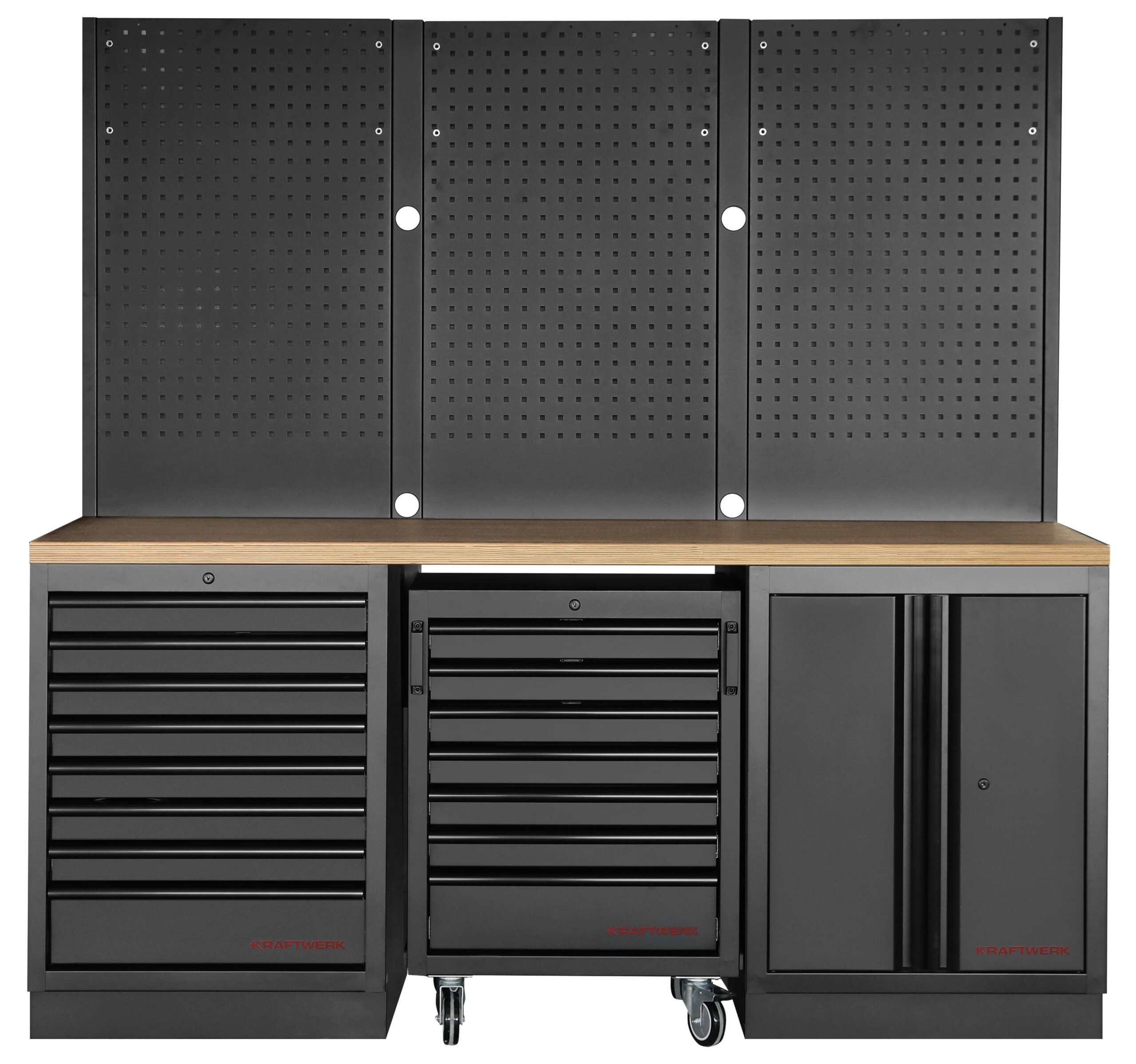 KW3964K-BLK-23 Mobiliário de 3 Elementos 3964K C/ Tampo de Madeira – Preto (2040MM)