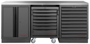 Bancada de 3 Elementos 3964K C/ Tampo de Inox – Preto (2040MM)