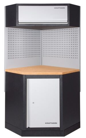 Mobiliário de Canto 1 Elementos 3964K C/ Tampo de Madeira – Cinza (2x 894MM)