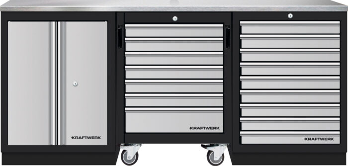 Bancada de 3 Elementos 3964K C/ Tampo de Inox – Cinza (2040MM)