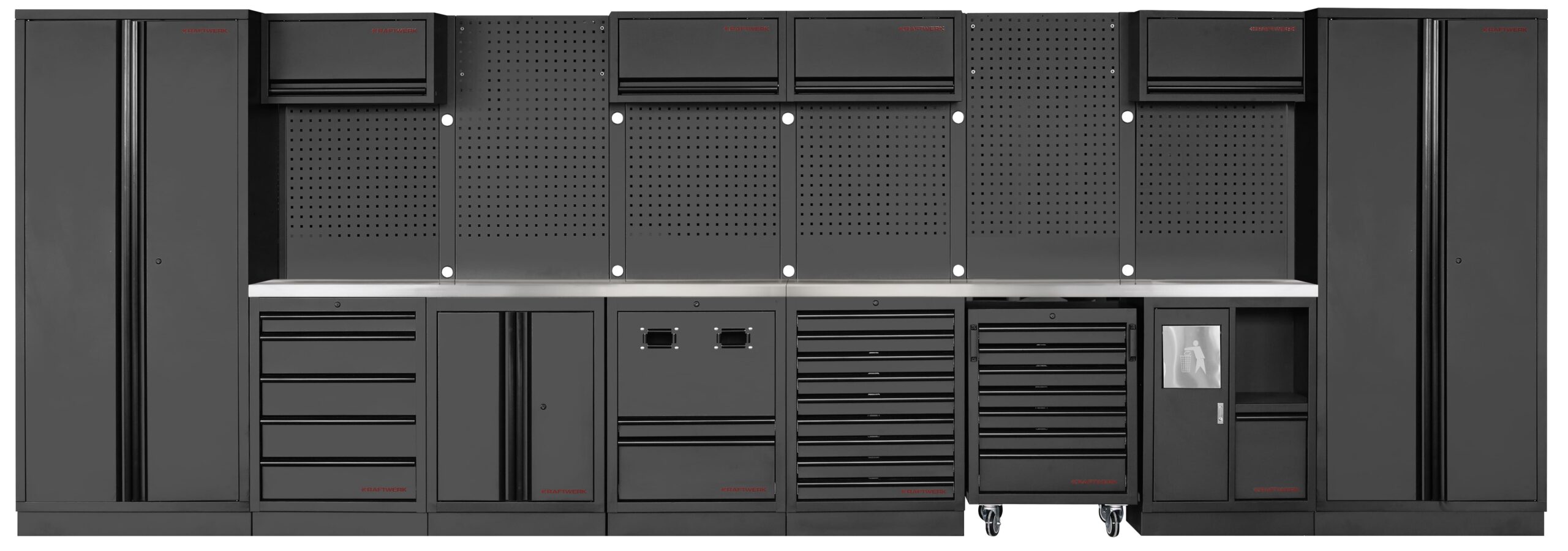 KW3964Q-BLK-IX Mobiliário de 8 Elementos 3964Q C/ Tampo de Inox – Preto (5910MM)