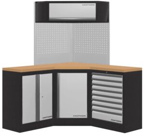 Mobiliário de Canto 3 Elementos 3964R C/ Tampo de Madeira – Cinza (2x 1574MM)
