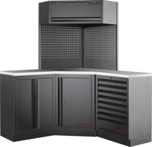 Mobiliário de Canto 3 Elementos 3964R C/ Tampo de Inox – Preto (2x 1574MM)