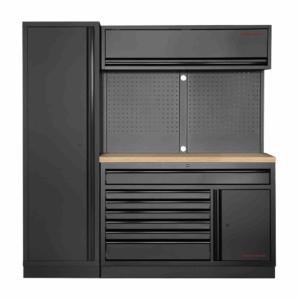 Mobiliário de 2 Elementos 3964K C/ Tampo de Madeira – Preto (1960MM)